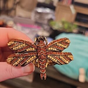 Costume Gold and Brown Dragonfly Bracelet